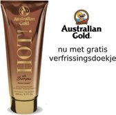 Australian Gold HOT! Met Bronzers Zonnebankcrème - 250 ml + gratis verfrissingsdoekje