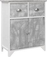 Ladekast Hout Grijs (Incl 3d klok) - wandkast - Buffetkast - opbergkast - Kast met lades - schoenenkast - gangkast