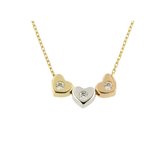 Cataleya Jewels ketting Tricolor Hartjes 14kt