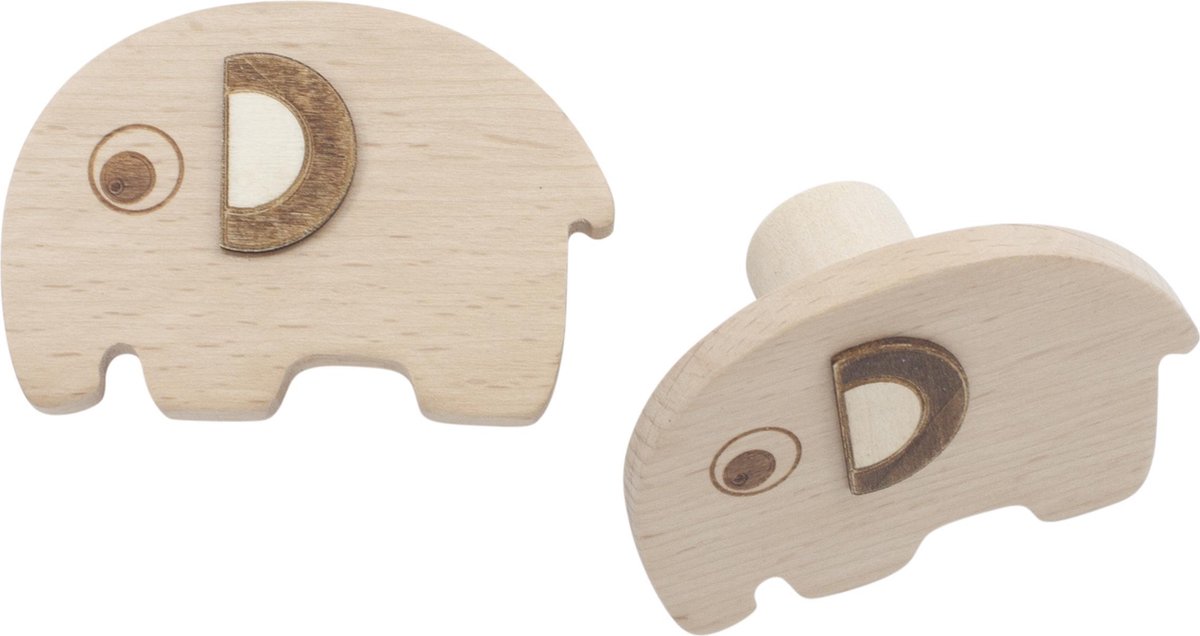Sebra kapstokhaakjes olifant twee stuks