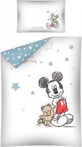 Baby / peuter dekbedovertrek - ledikantmaat - Mickey Mouse - 100x135cm - 100% katoen