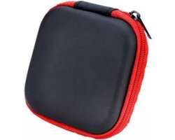 Oortjes opberg hoesje - Case - Etui - Organizer - Voor oordopjes en laadkabels - USB - Rood