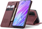CASEME Samsung Galaxy S20 Ultra Retro Wallet Case - Rood
