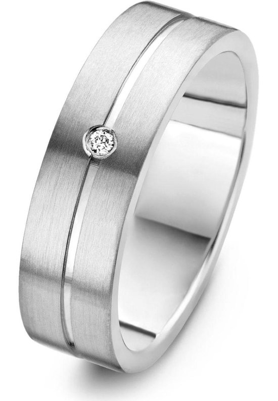 Danish Design - Ring - Dames - IJ140R1D-53 - Bramming - Titanium - Diamanten - 53