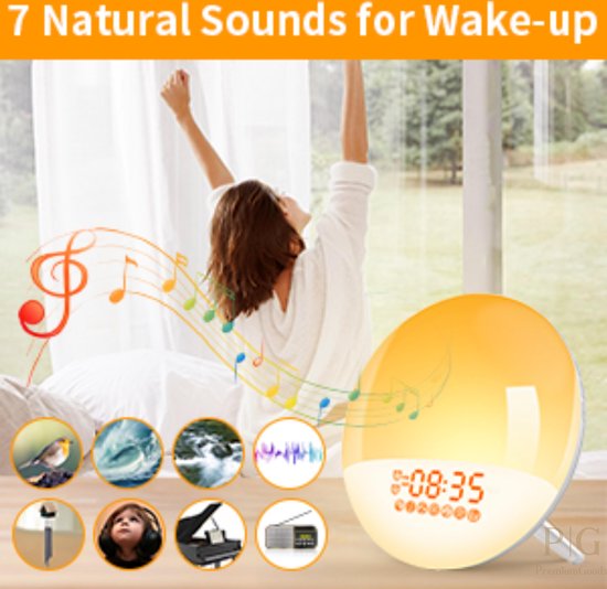 PremiumGoods Wake Up Light Wekker met Radio Wakeup Light Kids