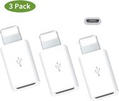 Doodadeals® micro USB naar lightning adapter - 3 stuks - Micro-usb to 8 pin converter - Geschikt voor Apple Iphone / Ipad Pro