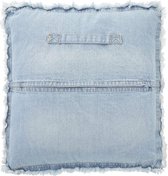 Dutch Decor FUTON - Sierkussen denim - 50x50 cm - blauw - jeans - met rits - lounge kussen - Inclusief binnenkussen