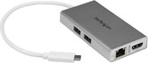 StarTech USB-C Multiport laptop adapter - Power Delivery - 4K HDMI - GbE - USB 3.0 - zilver & wit