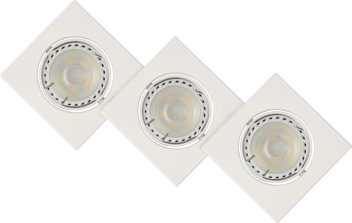 Lucide FOCUS Einbaustrahler Set – 3 Stück, Dimmbar, GU10, 3x5W, 3000K Warmweiß, Ø 8,1 Cm, Weiß – Für Decke & Wandbeleuchtung