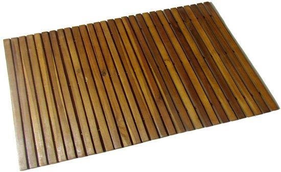 Badkamermat badmat mat voor badkamer toiletmat toilet hout 80x50cm | bol.com