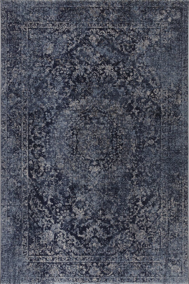 OSTA Belize – Vloerkleed – Tapijt – geweven – wol – eco – duurzaam - modern - vintage - Blauw - 200x250