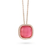 Velini jewels -P6330F -Ketting+Hanger -925 Zilver rosé -Gekleurde Cubic Zirkonia