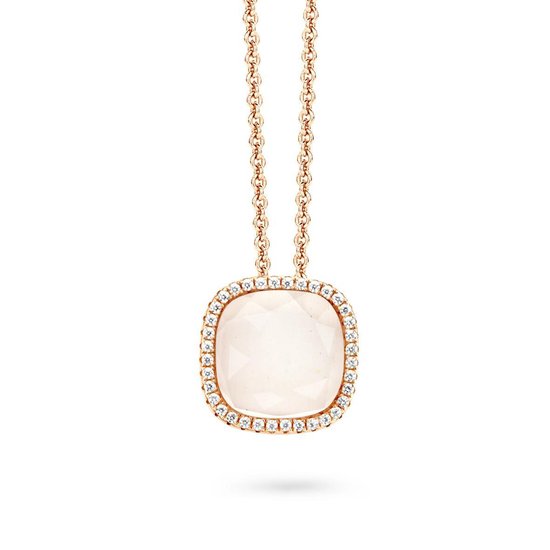 Velini jewels -P6330W -Ketting+Hanger -925 Zilver rosé -Gekleurde Cubic Zirkonia