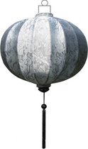 Zilveren zijden Chinese lampion lamp rond - G-SL-62-S