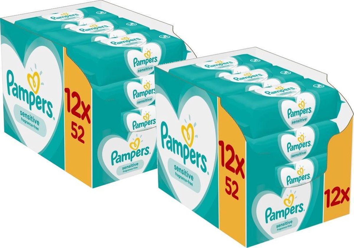 Pampers Sensitive Babydoekjes 24 Verpakkingen = 1248 Doekjes