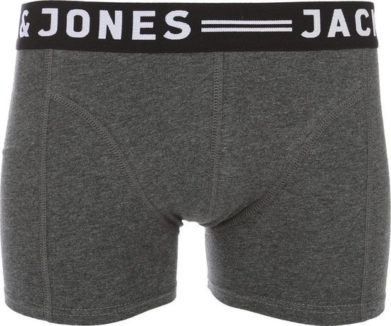 Grijze boxershort met witte Jack & Jones logo op de elastische band.