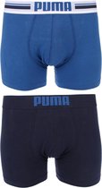 PUMA Placed Logo Boxershort - 2-pack - Blauw - Maat M