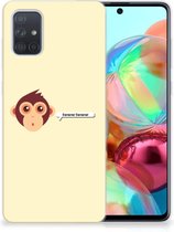 Geschikt voor Samsung Galaxy A71 Telefoonhoesje met Naam Monkey