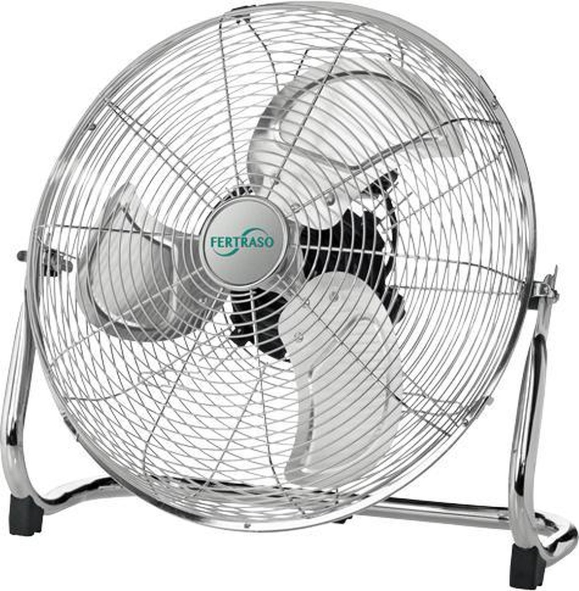 Vloerventilator 50cm Fertraso DeLuxe Verchroomd. 130watt.