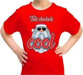 Foute kerst shirt / t-shirt - this dude is cool met stoere santa rood voor kinderen - kerstkleding / christmas outfit XL (164-176)