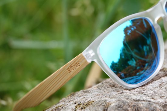 5one® Java Matt Clear Ice Blue - Bamboe Hout Zonnebril van 5one® — afbeelding 5