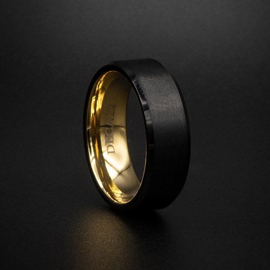 Zwarte Tungsten ring met Goud | bol.com