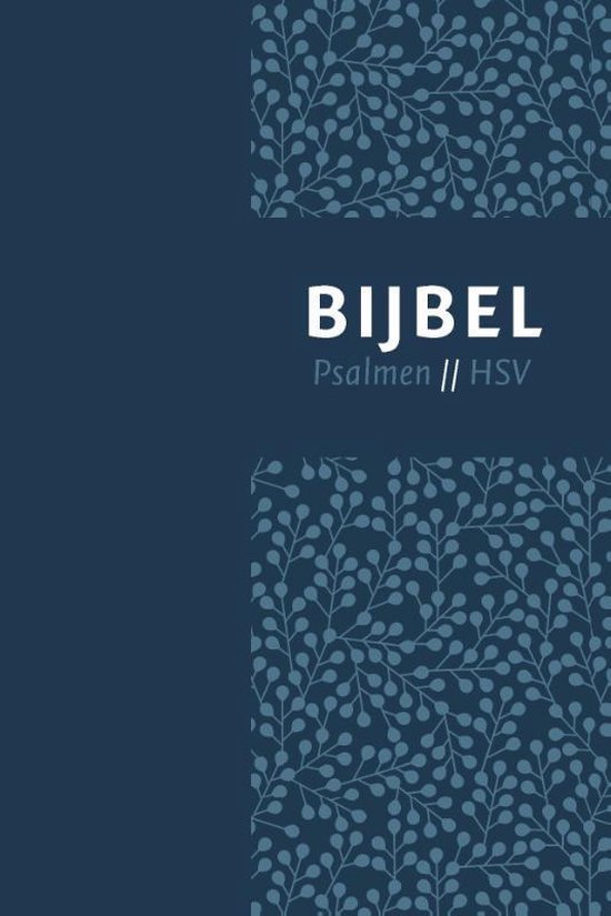 Bijbel (HSV) met psalmen - blauw leer met zilversnee en duimgrepen
