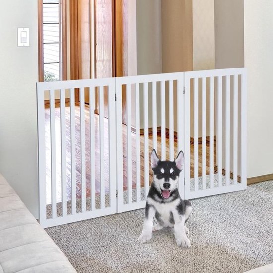 – Dog barrier - 154,5 x 91,5 cm - Opvouwbaar Wit | bol.com
