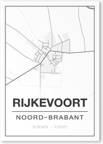 Poster/plattegrond RIJKEVOORT - 30x40cm