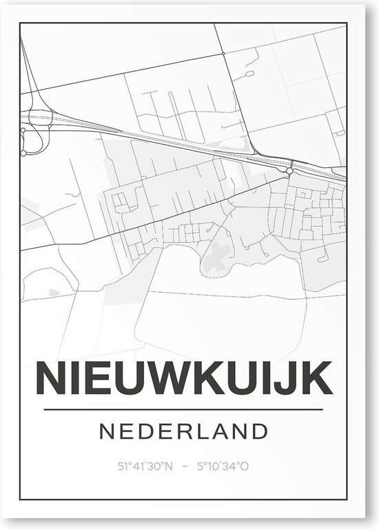 Poster/plattegrond NIEUWKUIJK - 30x40cm