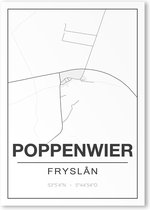Poster/plattegrond POPPENWIER - 30x40cm