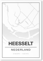 Poster/plattegrond HEESSELT - 30x40cm