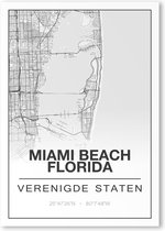 Poster/plattegrond MIAMIBEACH - 30x40cm