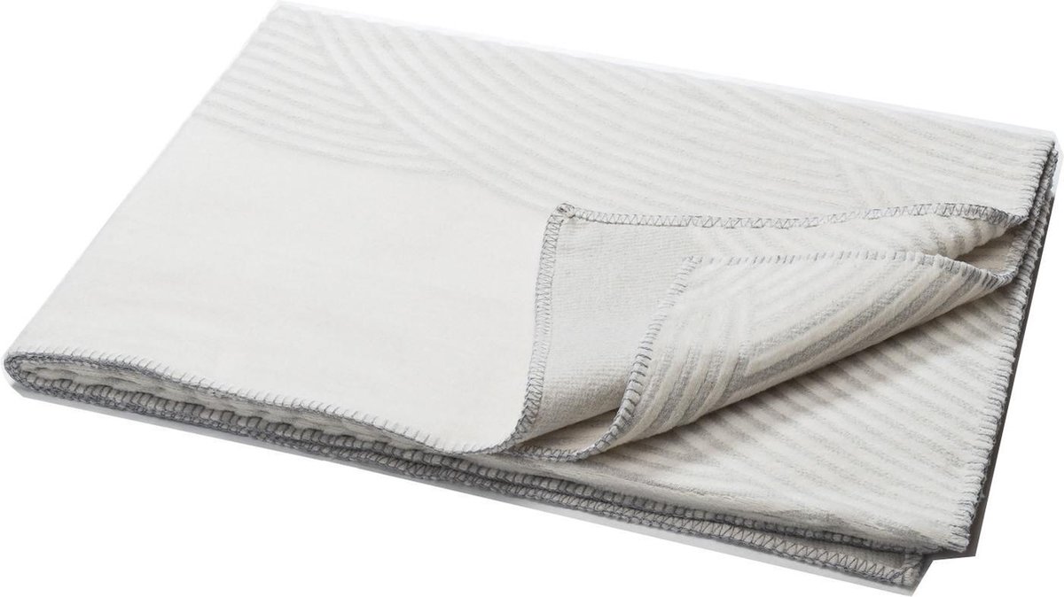 David Fussenegger plaid DECO curvylines 130x200cm lightgrey