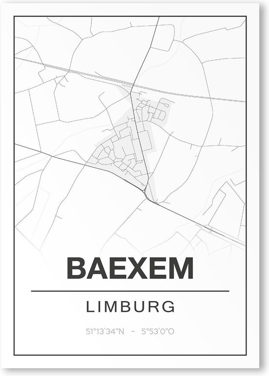 Poster/plattegrond BAEXEM - 30x40cm