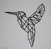 Zwarte geometrische vogel - kinderkamer - woonkamer - muursticker - afmeting: 43x47 cm - zwart - Nr 200