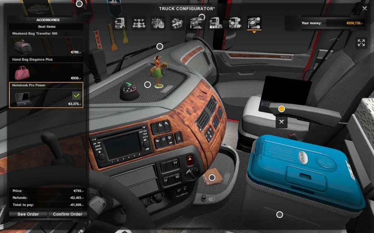 bagage Trunk bibliotheek energie Euro Truck Simulator 2 - Cabin Accessories (DLC) | Games | bol