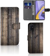 Smartphone Hoesje Geschikt voor Samsung A51 Book Style Case Steigerhout