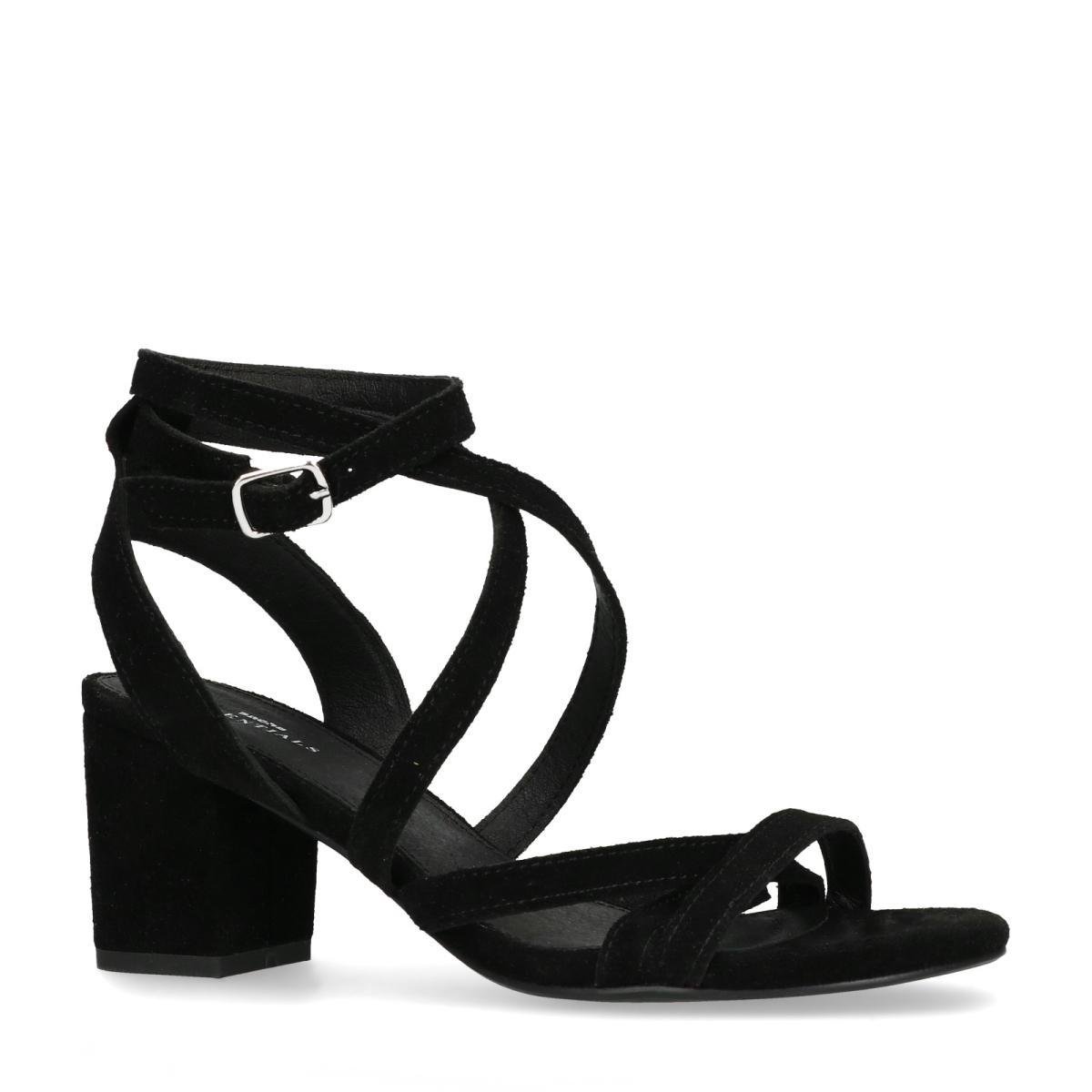 Sacha - Dames - Zwarte sandalen met lage hak - Maat 42 | bol.com