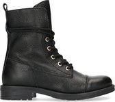 Sacha - Dames - Zwarte leren biker boots - Maat 37