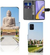 Geschikt voor Samsung Galaxy A51 Flip Cover Boeddha