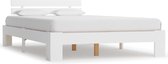 Bedframe Wit 120x200 cm Kunstleer (Incl LW Led klok) - Bed frame met lattenbodem - Tweepersoonsbed Eenpersoonsbed