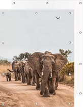 Tuinposter Olifanten Kudde | 100 x 150 cm | PosterGuru