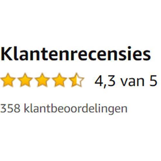 Klantrecensies met 4,3 van 5 sterren gebaseerd op 358 beoordelingen.