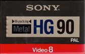 SONY VIDEO 8 - METAL HG 90 - PAL - P5-90HG - LP 180 MIN - SP 90 MIN- PAL - VINTAGE