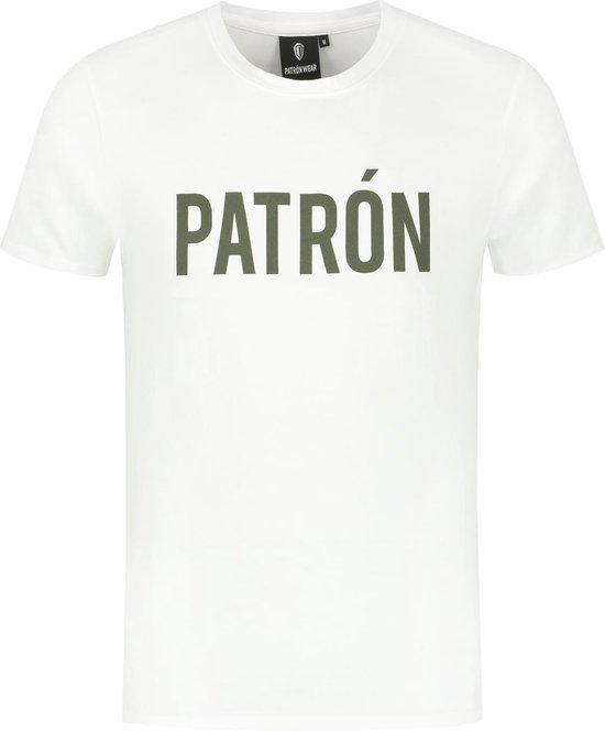 Patrón Wear | White & Green Brand T-shirt | Heren | T-shirt | Maat M