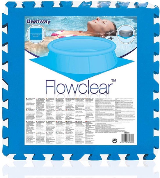Bestway Flowclear - Zwembad tegels - Vloerbescherming - Set van 9 stuks - 50 x 50 cm - 2.25 m2 - Bestway