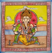 Ganesha Wandkleed 140 x 210 cm Bedsprei Strandlaken Boedha - Geel Rood Blauw Groen