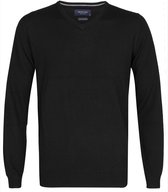 Profuomo Originale slim fit trui wol - heren pullover V-hals - zwart -  Maat: XL