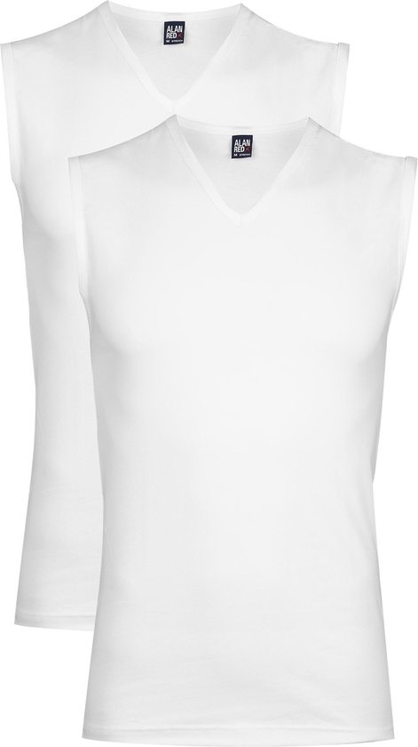 Alan Red Stretch T-shirts (lot de 2) - Débardeur Occident col V - blanc - Taille XL